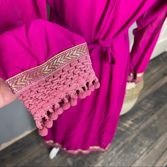 Pakistani / Indian Anarkali Modila Purple Dress Beaded Embroidered Medium - Picture 4 of 5